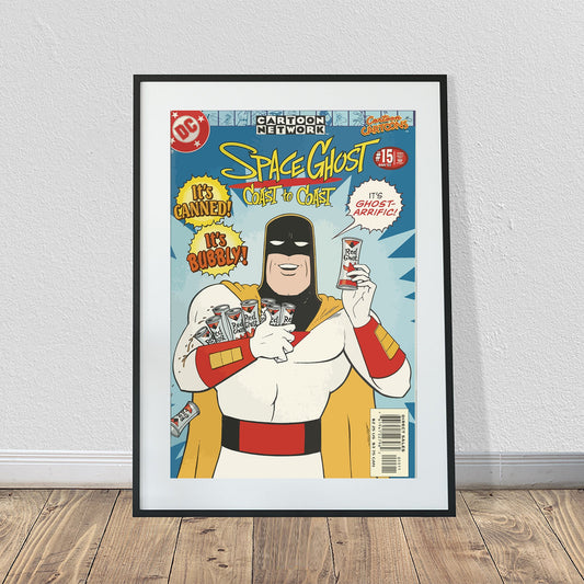 Space Ghost Red Drink Ad Comic Cover Poster (24" x 36")