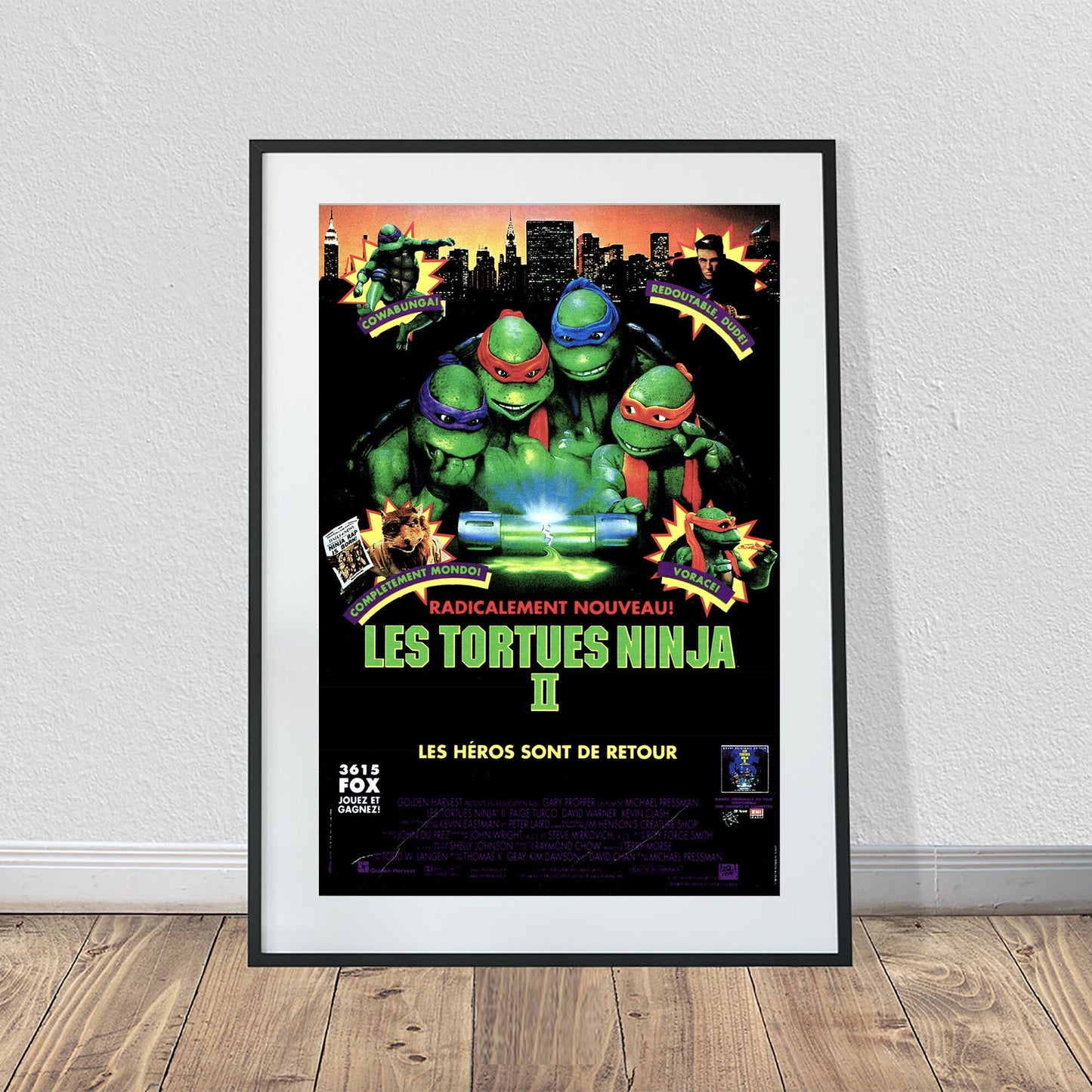 Teenage Mutant Ninja Turtles II French Vintage Movie Poster (24" x 36")