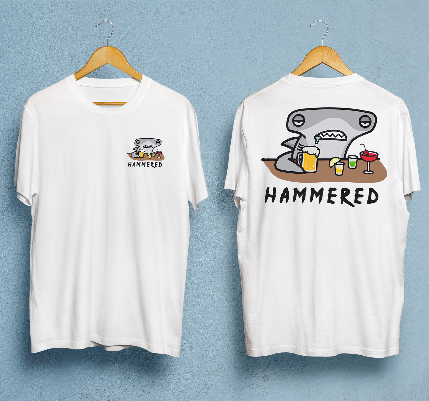 Drunk Hammer Head Shark T-Shirt