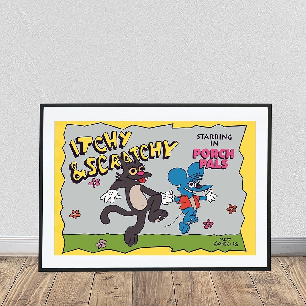 Itchy and Scratchy Porch Pals Poster (24" x 36")