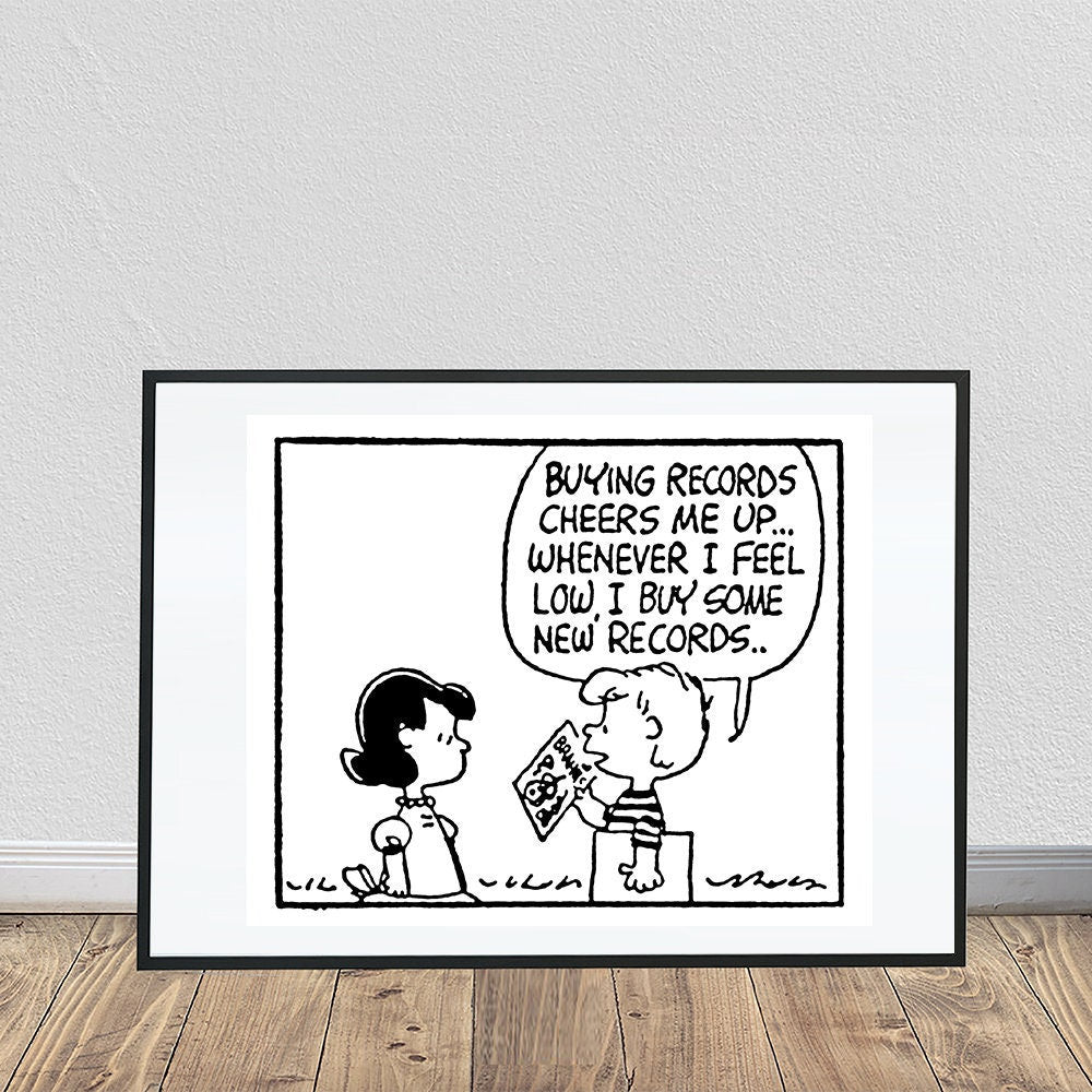 Buying Records Cheers Me Up Poster (30"x24")