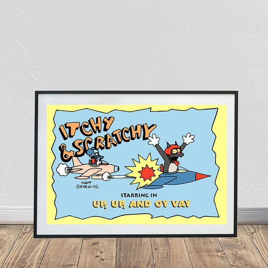 Itchy and Scratchy Up Up and Oy Vay Poster (24" x 36")